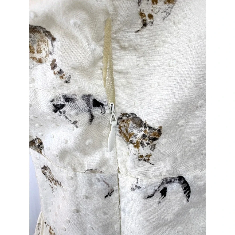 Anthropologie Raccoon Print Cotton Cottagecore Blouse Small